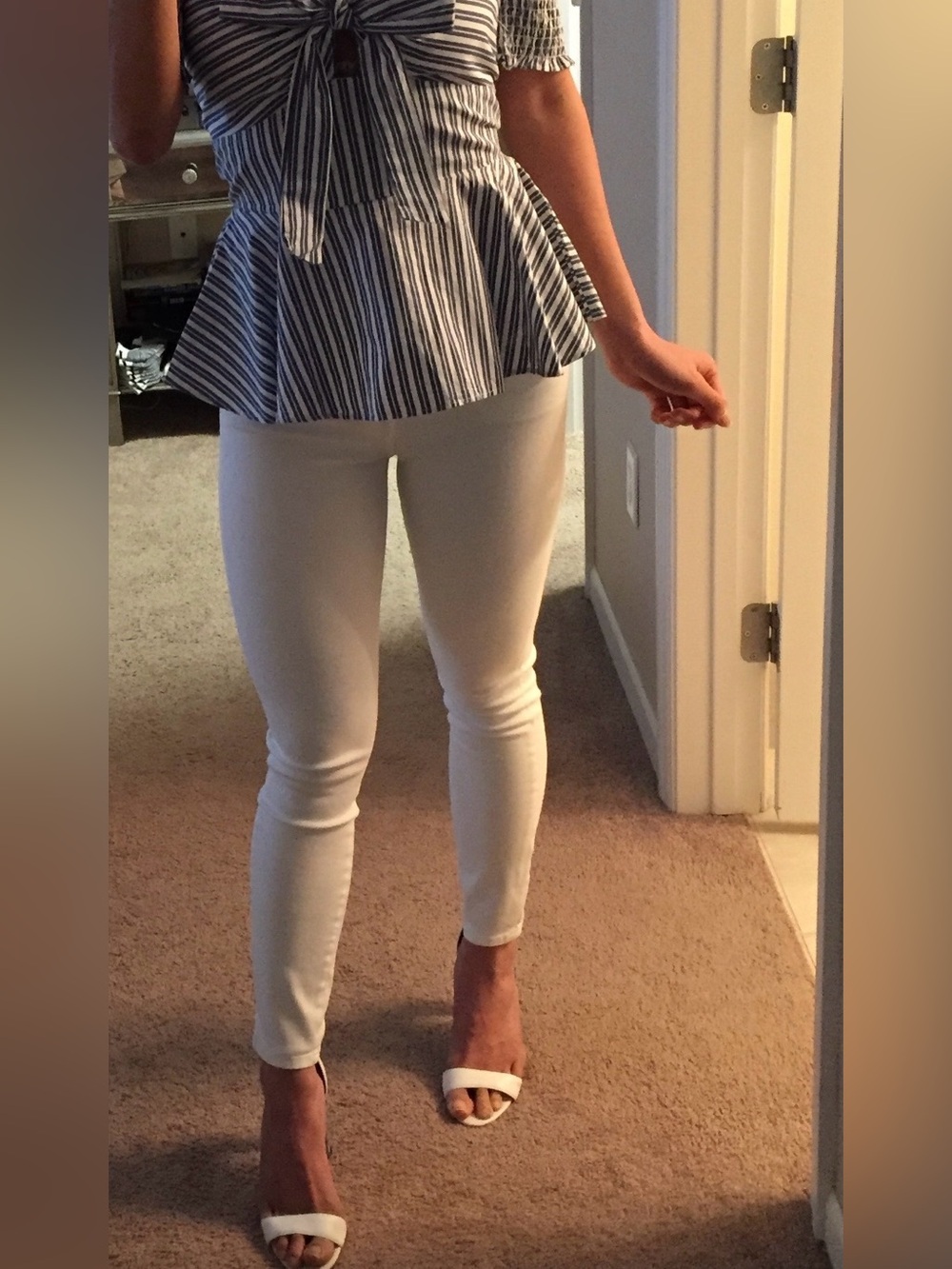 7 For All Mankind Ankle Gwenevere White Skinny Jeans